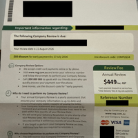 Scammy asshats. "This is not a bill, you don't have to pay our REVIEW FEE"